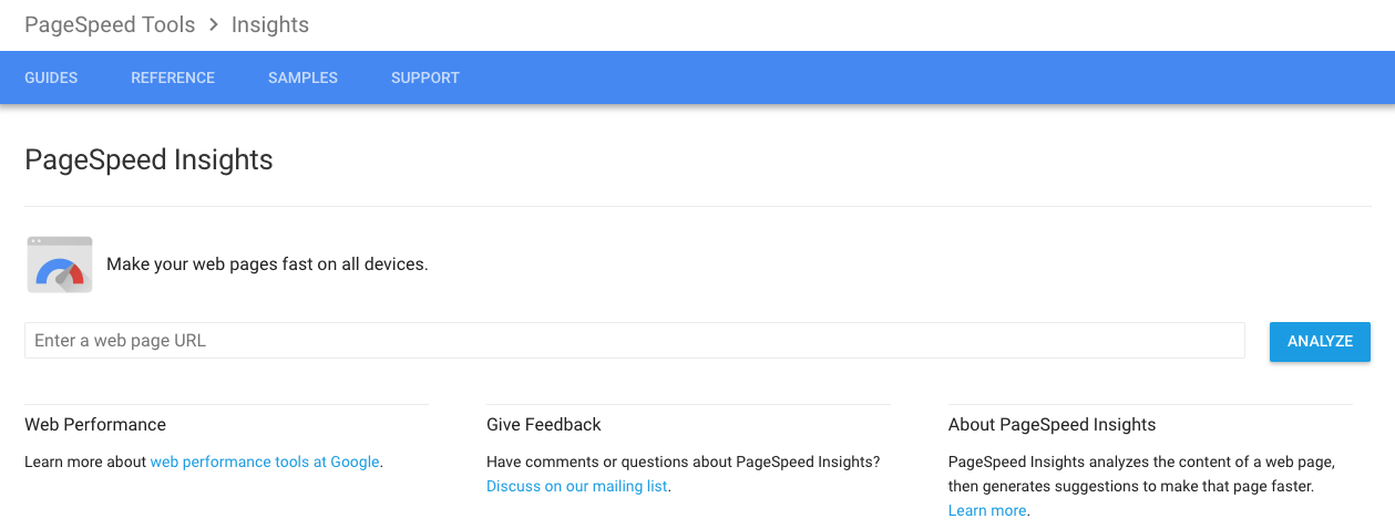 Google's PageSpeed Insights Tool