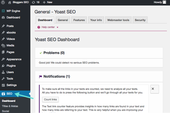 Installing Yoast on WordPress